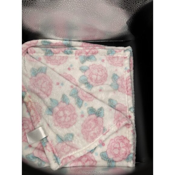 Baby Essentials Vtg Pink Roses Flowers Floral Security Baby Blanket Fleece 30” - Picture 4 of 16